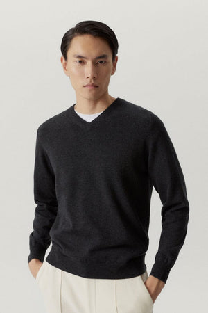 Anthracite Melange | The Ultrasoft V-Neck Sweater