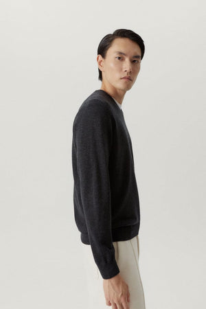 Anthracite Melange | The Ultrasoft V-Neck Sweater