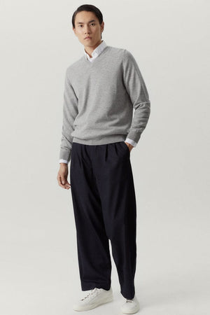 Grey Melange | The Ultrasoft V-Neck Sweater