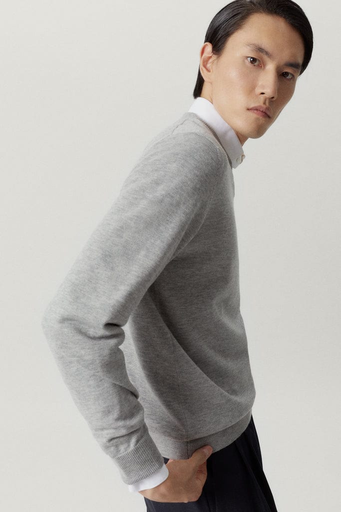Grey Melange | The Ultrasoft V-Neck Sweater
