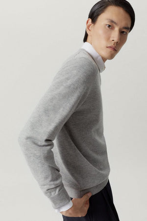 Grey Melange | The Ultrasoft V-Neck Sweater