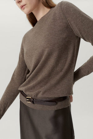 Brown Melange | The Ultrasoft Wool Round-Neck