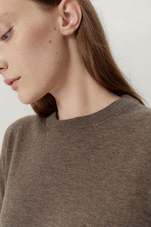 Brown Melange | The Ultrasoft Wool Round-Neck