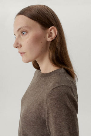 Brown Melange | The Ultrasoft Wool Round-Neck