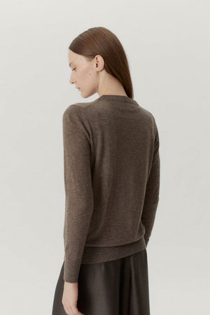 Brown Melange | The Ultrasoft Wool Round-Neck