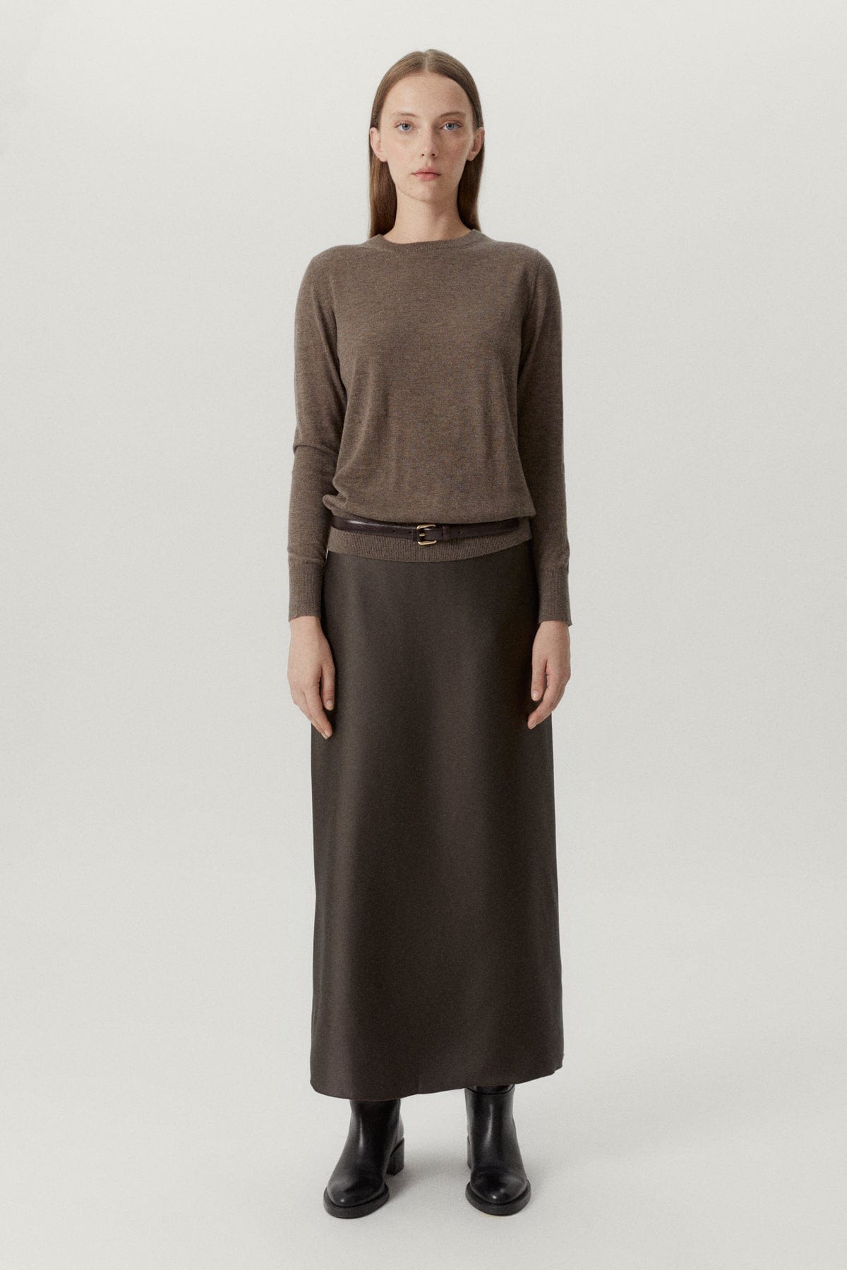 Brown Melange | The Ultrasoft Wool Round-Neck