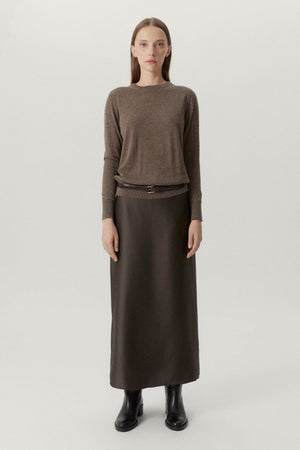 Brown Melange | The Ultrasoft Wool Round-Neck