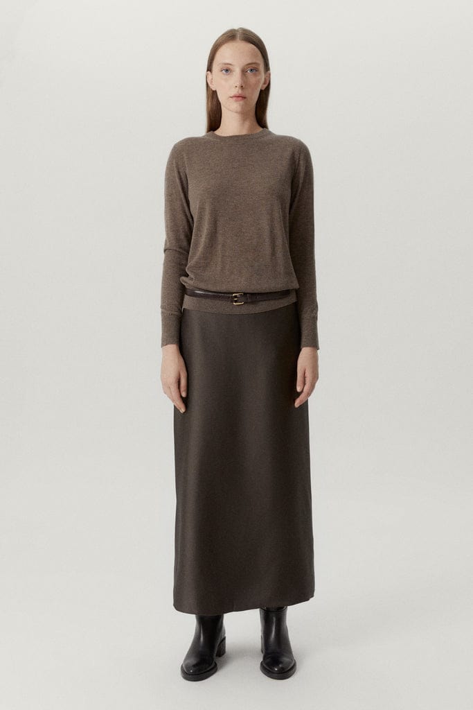 Brown Melange | The Ultrasoft Wool Round-Neck