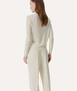 The Ultrasoft Wool Round-Neck - Brown Melange / XS