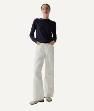 The Ultrasoft Wool Round-Neck - Brown Melange / XS