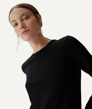 The Ultrasoft Wool Round-Neck - Brown Melange / XS