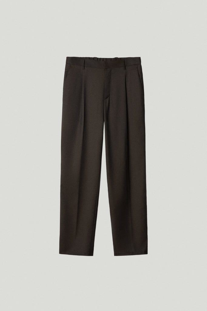 Dark Brown | The Wool Tailored Pants with Pinces