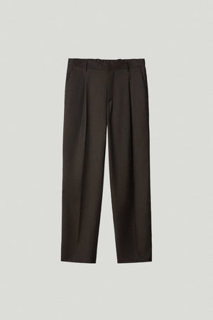 Dark Brown | The Wool Tailored Pants with Pinces