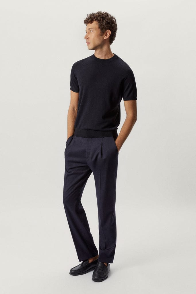 Blue Navy | The Wool Tailored Pants with Pinces