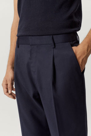 Blue Navy | The Wool Tailored Pants with Pinces