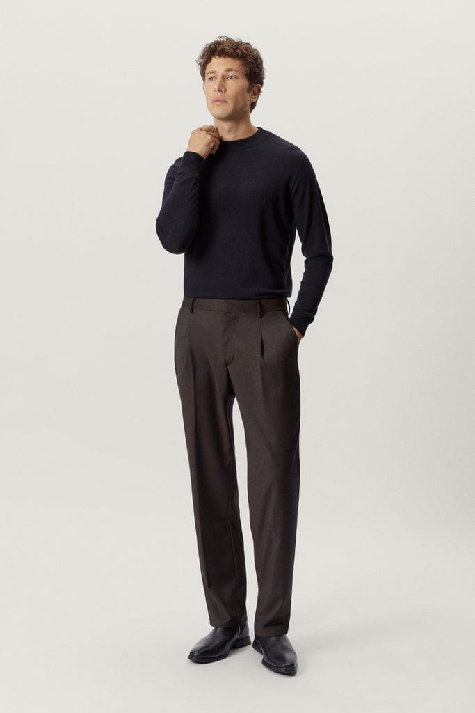 Dark Brown | The Wool Tailored Pants with Pinces