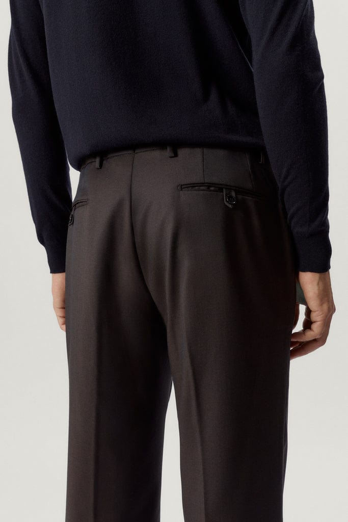 Dark Brown | The Wool Tailored Pants with Pinces