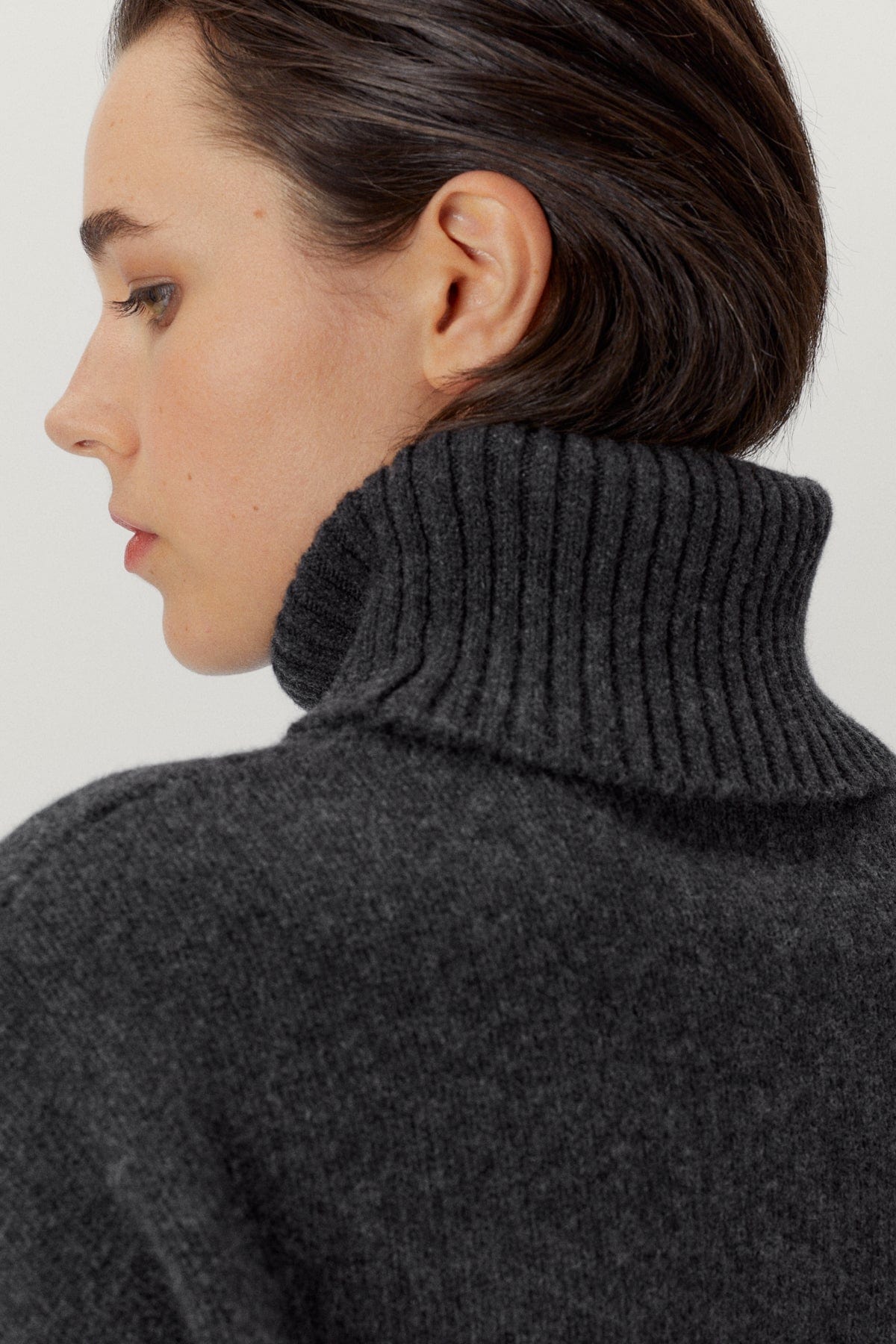 Ash Grey | The Woolen Chunky Roll-Neck