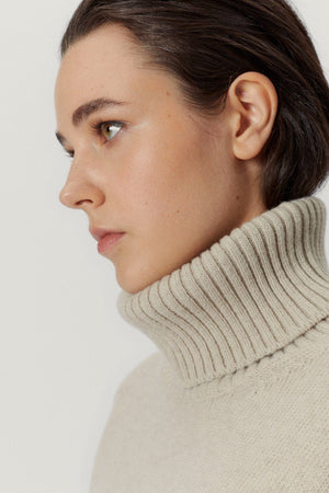 Ecru | The Woolen Chunky Roll-Neck
