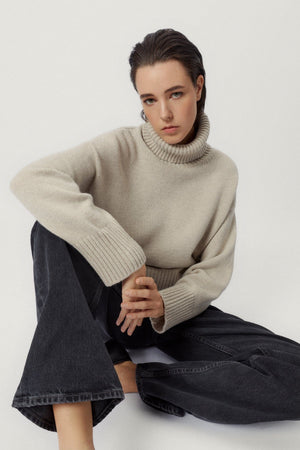 Ecru | The Woolen Chunky Roll-Neck