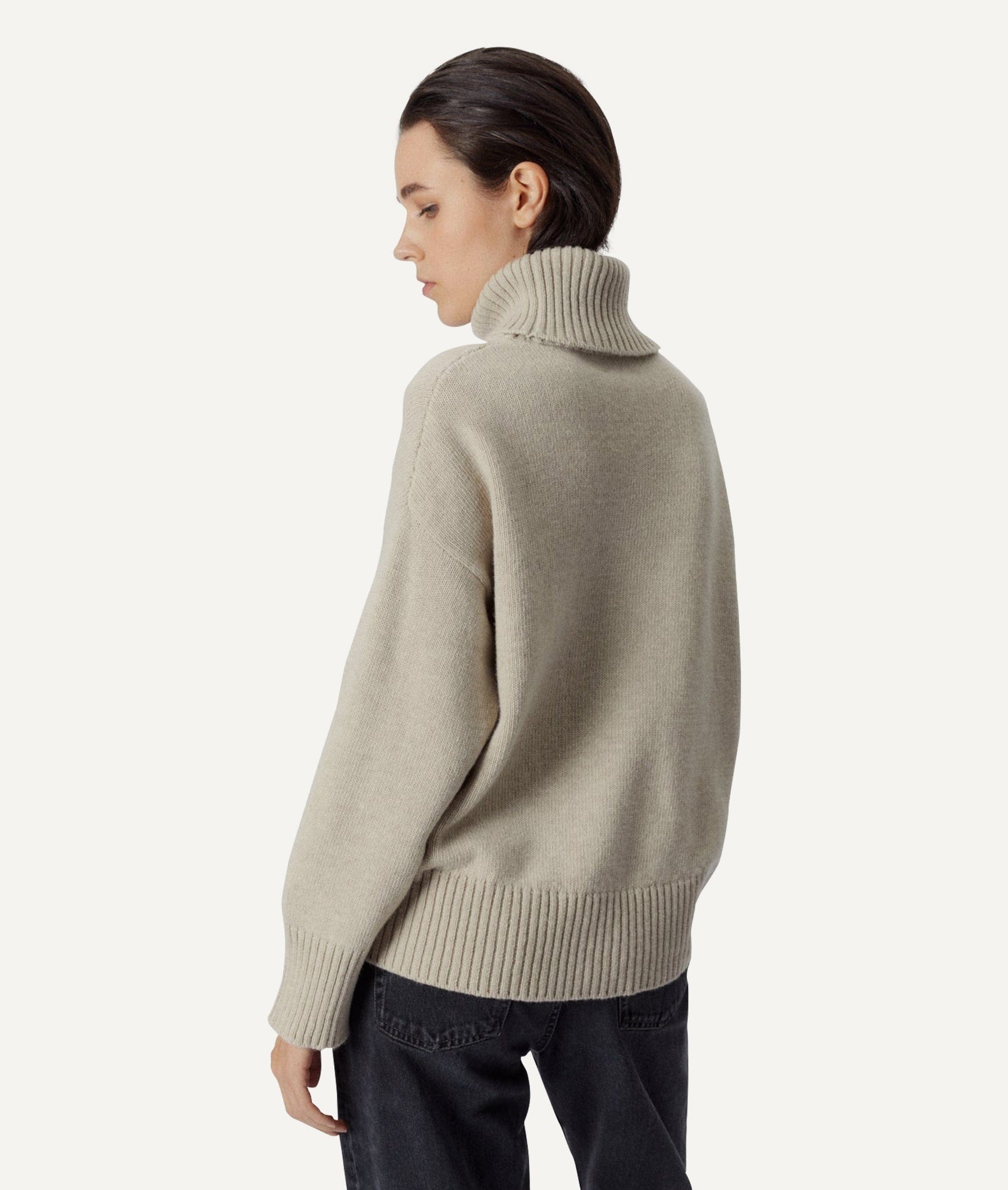 The Woolen Chunky Roll-Neck - Ecru / S