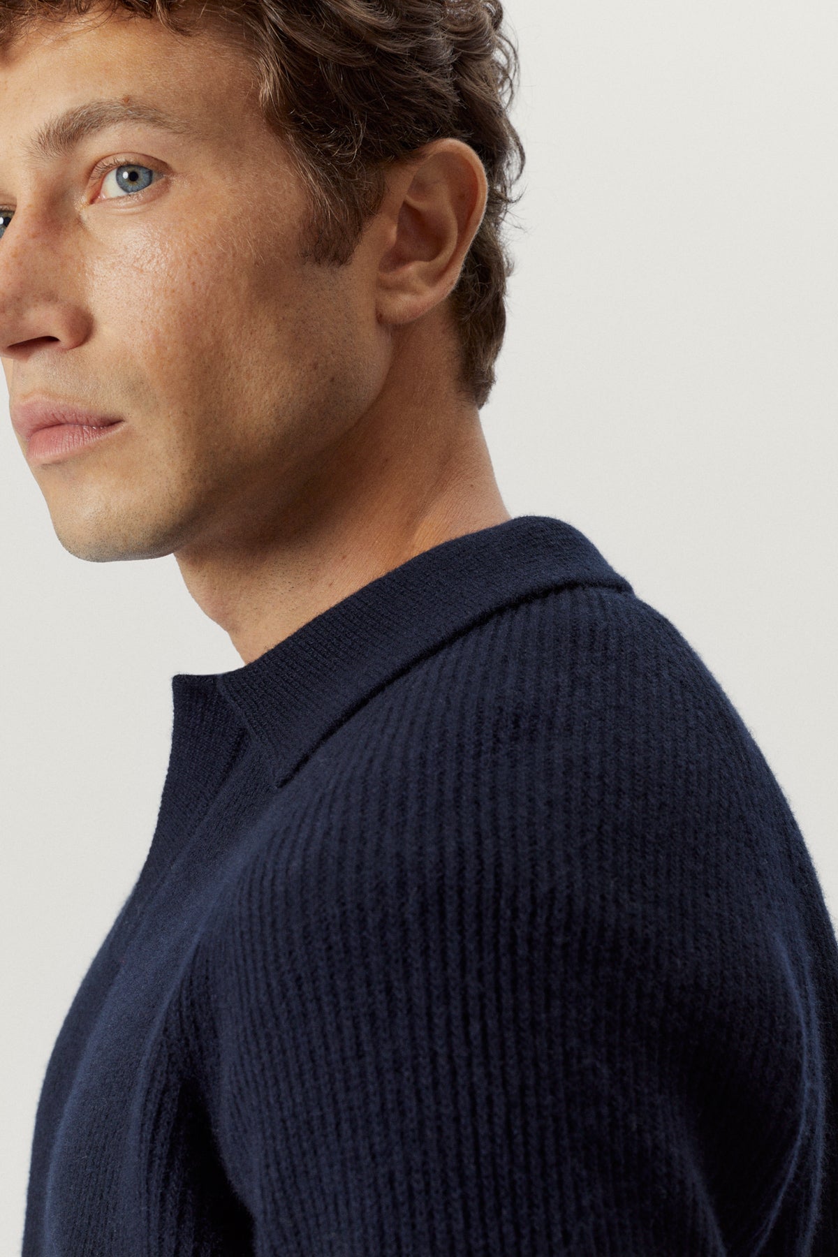 Blue Navy | The Woolen Ribbed Polo