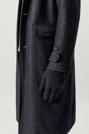 copy of the woolen ribbed gloves ash grey