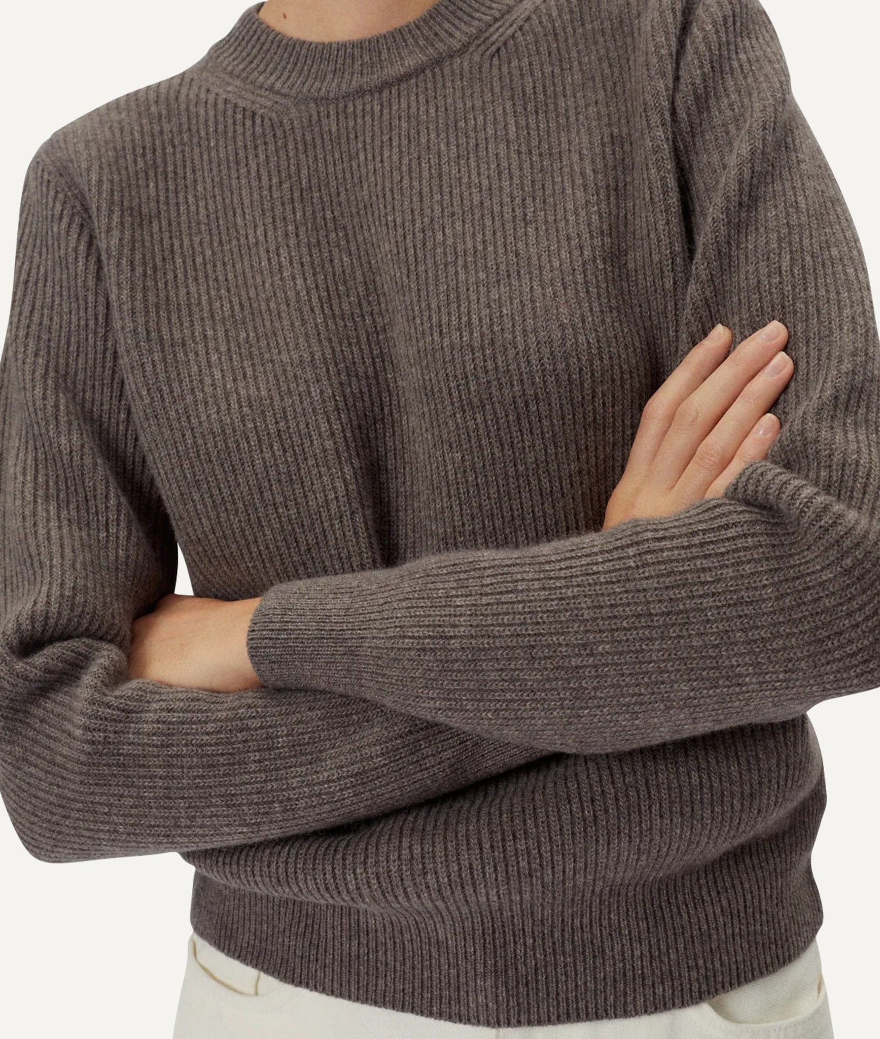 The Woolen Ribbed Sweater - Ecru / M