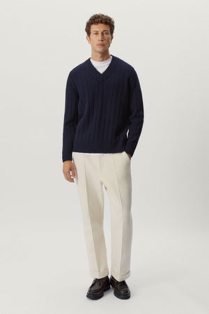 Blue Navy | The Woolen Vintage V-Neck