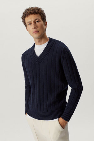 Blue Navy | The Woolen Vintage V-Neck