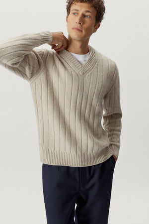 Ecru | The Woolen Vintage V-Neck