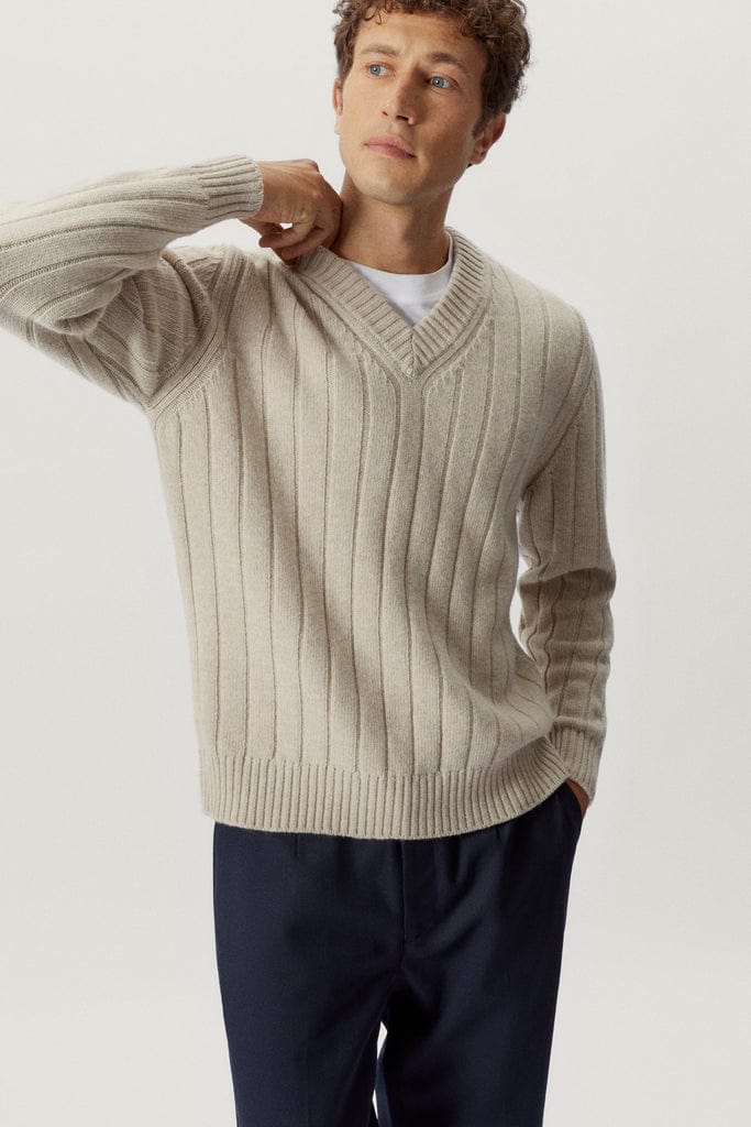 Ecru | The Woolen Vintage V-Neck
