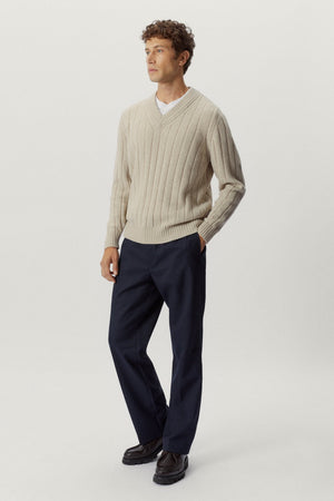 Ecru | The Woolen Vintage V-Neck