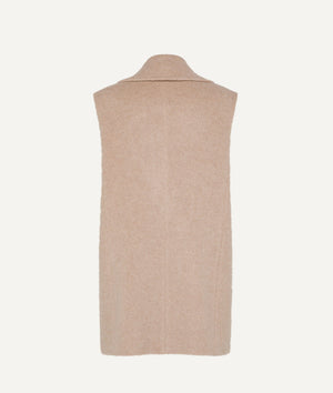 Eleventy - Sleeveless Double Breasted Coat in Alpaca & Wool