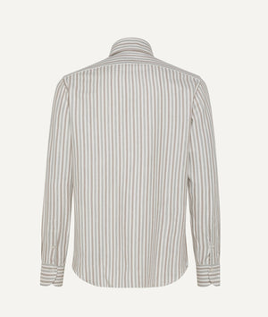 Finamore - Striped Shirt in Cotton and Cashmere