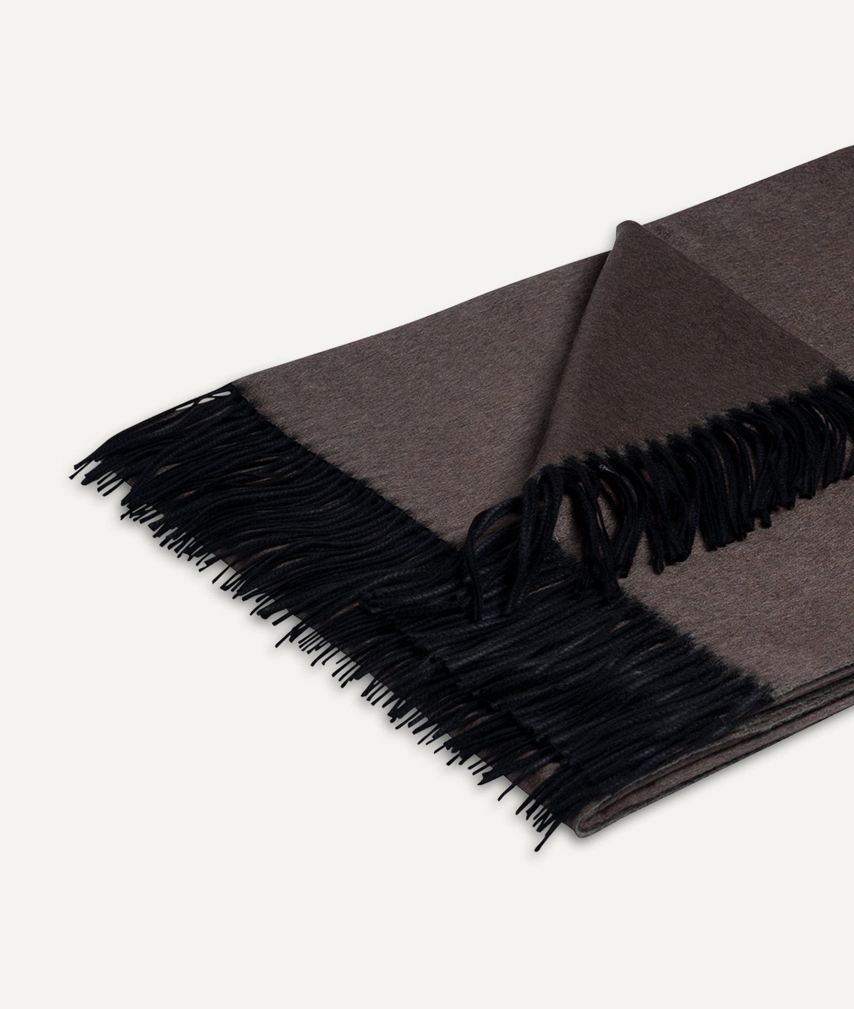 Throw with Fringes Double Face in Silk and Cashmere