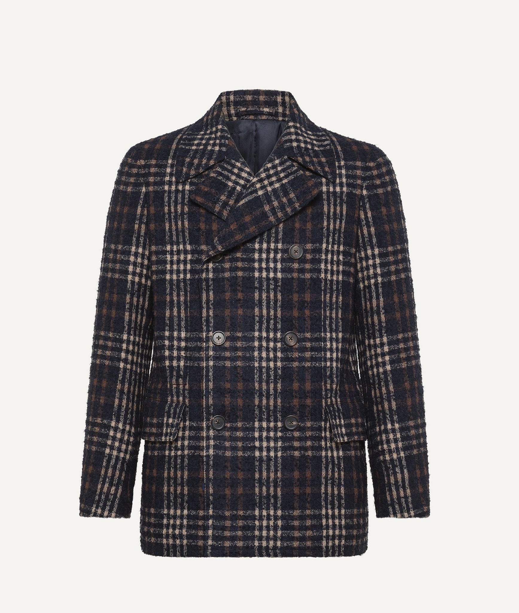 Lardini - Striped Peacoat in Wool