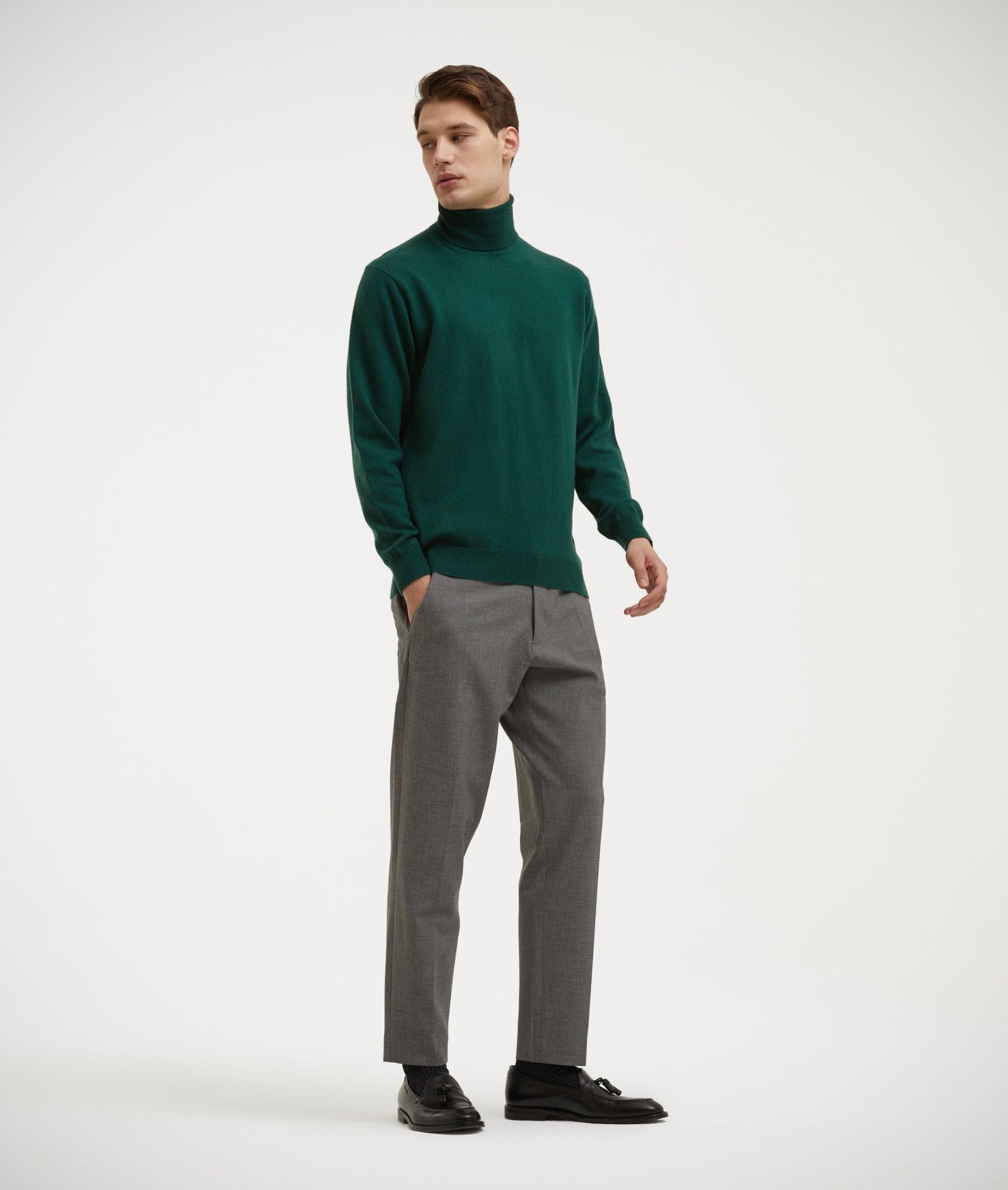 Roll Neck Sweater in Cashmere