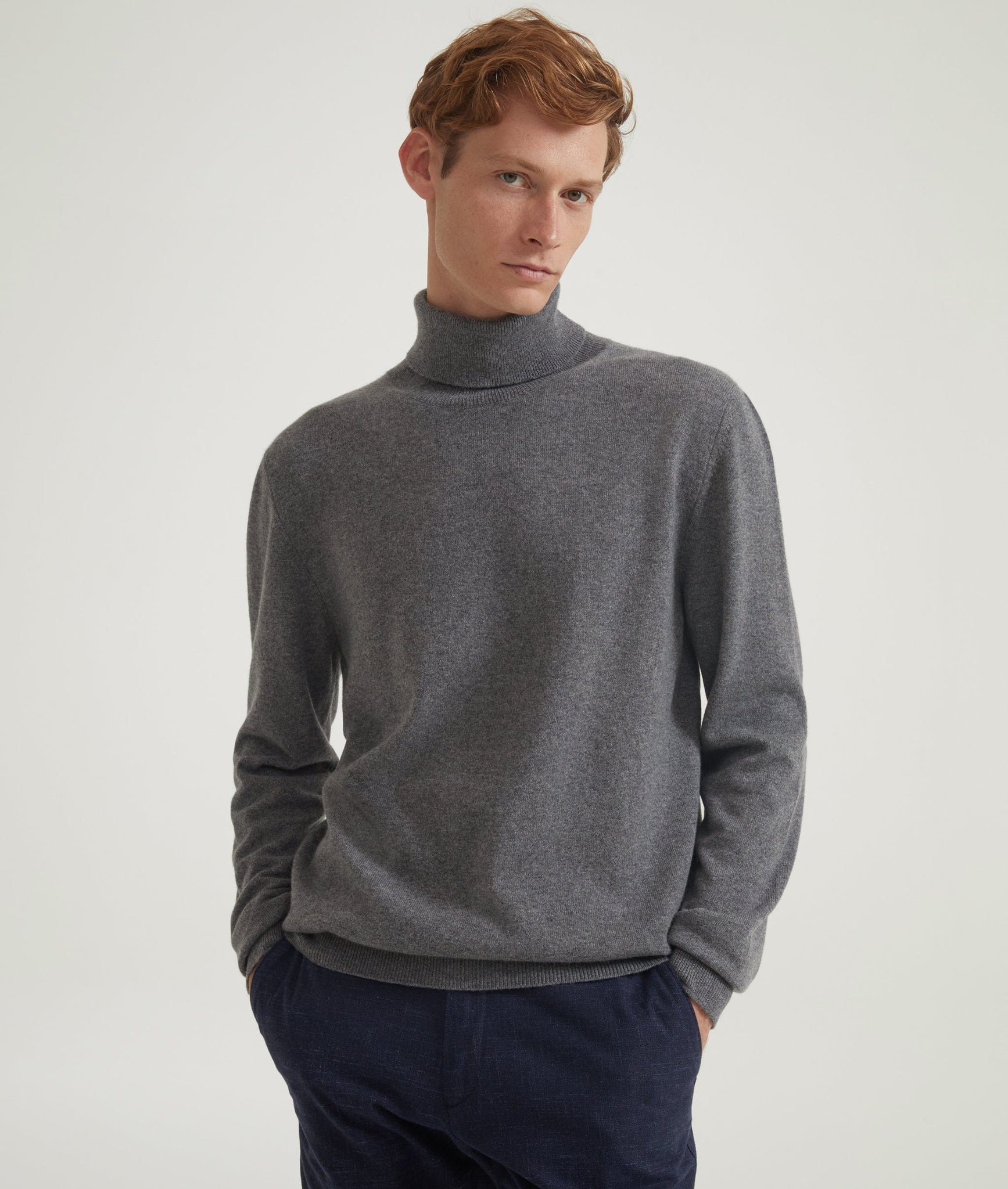 Roll Neck Sweater in Cashmere