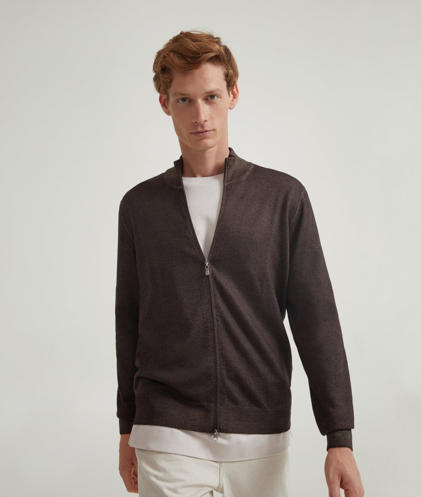 Zip-Up Sweater in Merino Wool