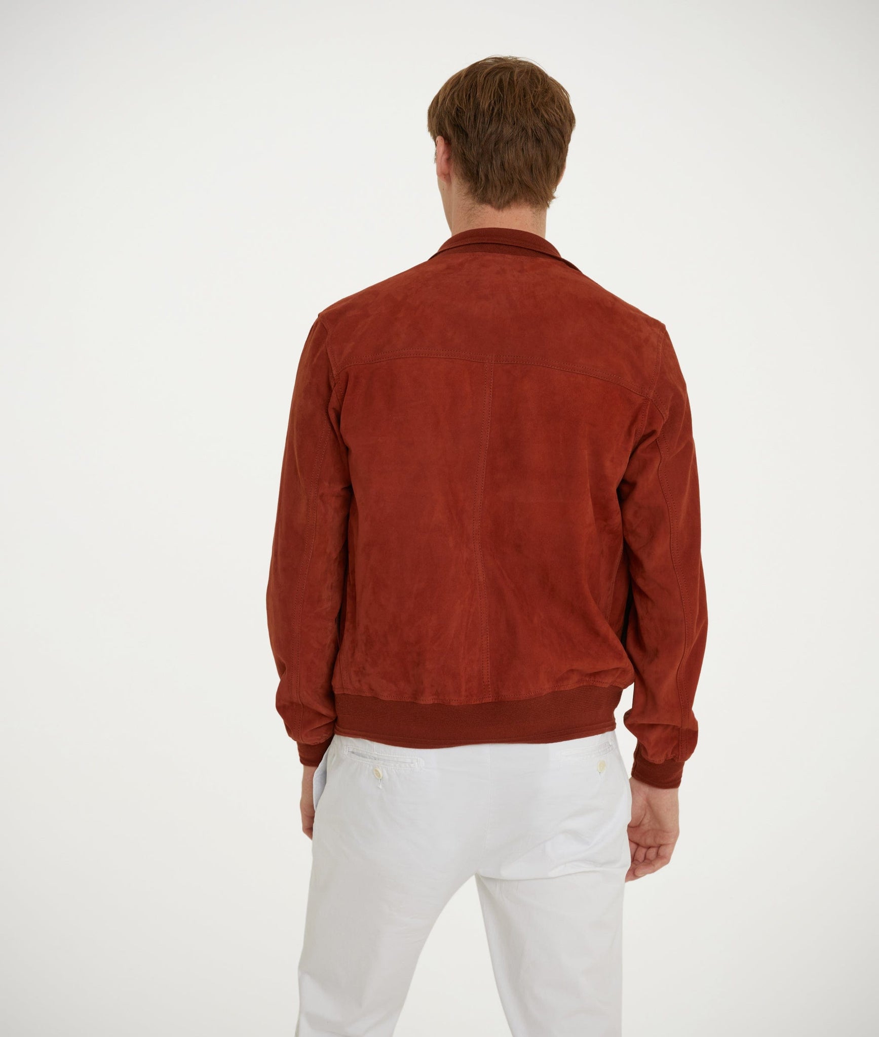 Unlined Bomber Jacket in Suede