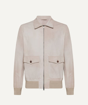 Montedoro - Unlined Bomber Jacket in Suede