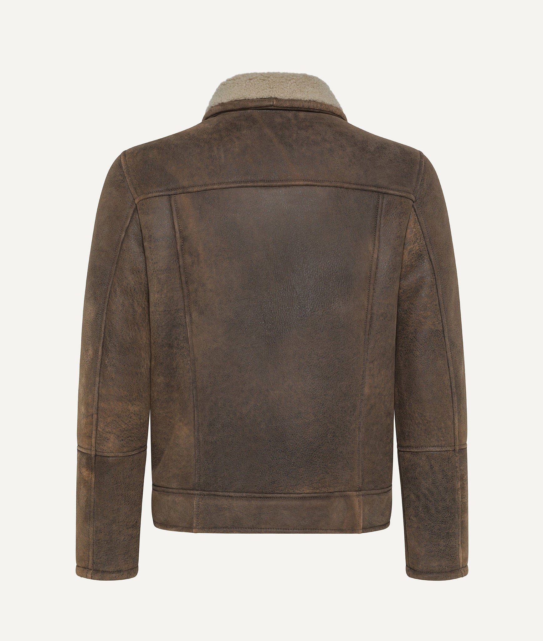Eleventy - Leather Jacket with Shearling in Lambskin