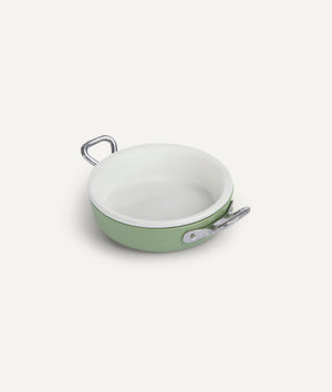 Two handle pan in Aluminium with Porcelain Insert