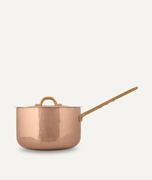 One handle saucepot in tinned copper