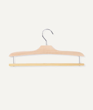 Clothes Hanger with Bar in Wood and Nickel - 5 pz.