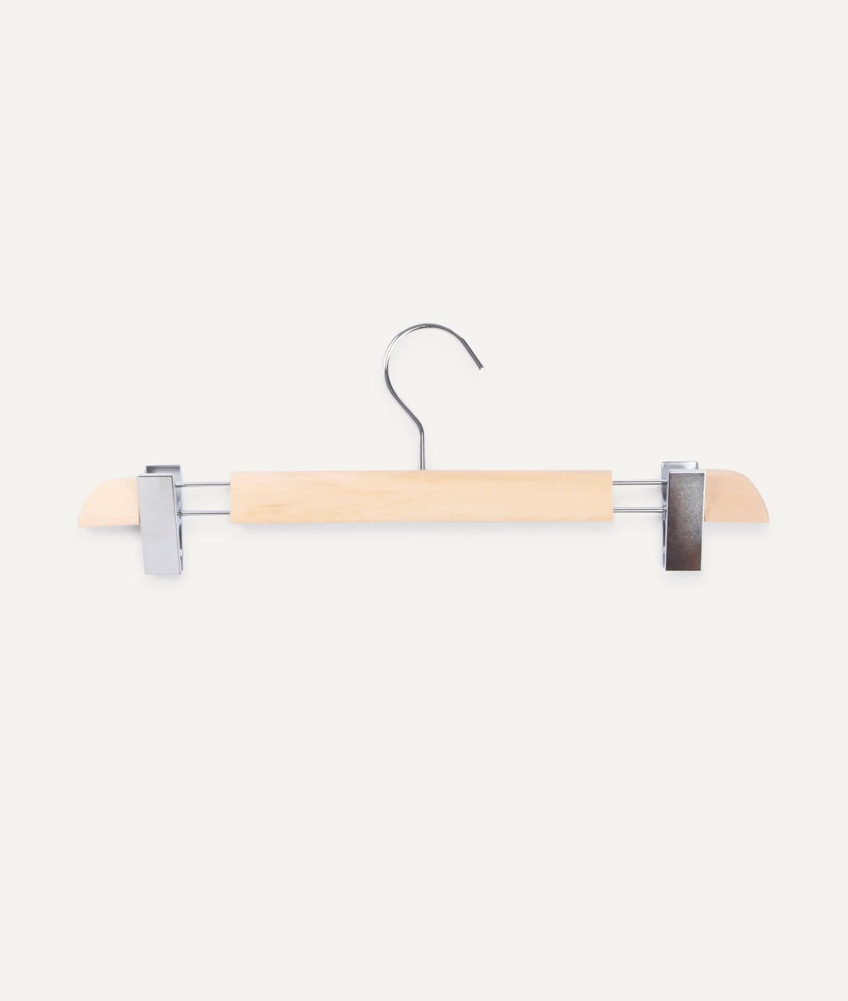 Clothes Hanger with Clips in Wood and Nickel - 5 pz.