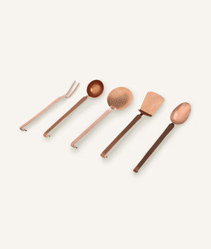 Forged Ladles in Copper - Set of 5