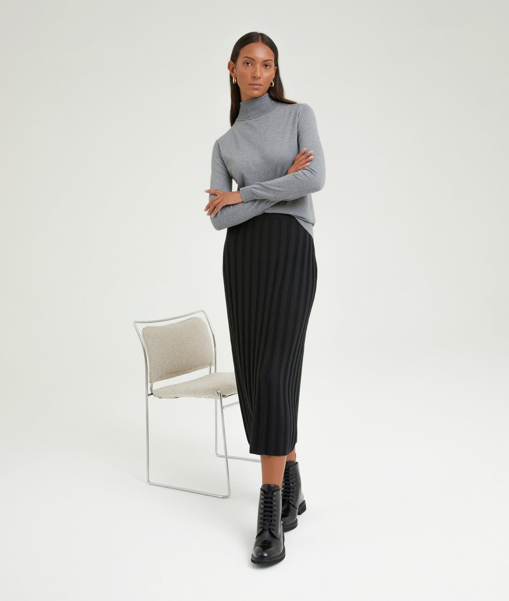 Ribbed Skirt in Cashwool